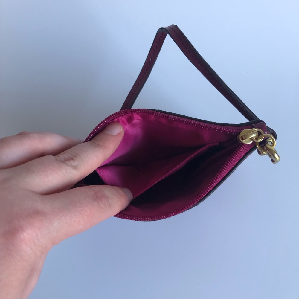 Y2k Leather Coach Raspberry Pink Python Print Wri… - image 6